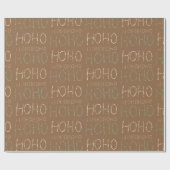 Hohoho Kerst warme mokka bruin Cadeaupapier (Vlak)