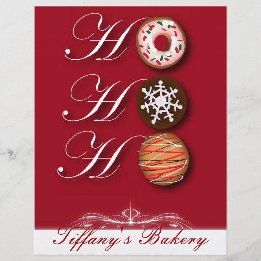 HOHOHO Kerstkoekjes Donut Donut bakkerij Flyer (Voorkant)