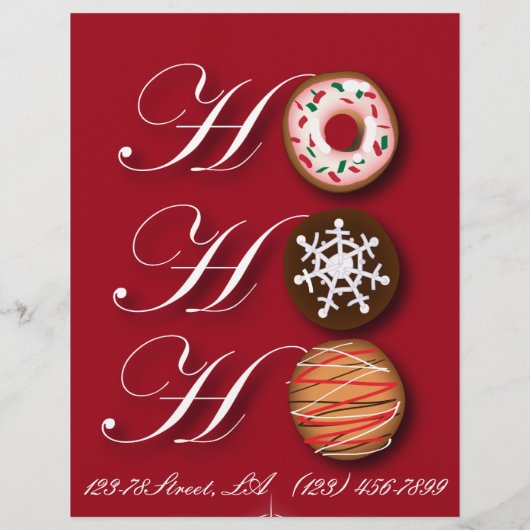 HOHOHO Kerstkoekjes Donut Donut bakkerij Flyer (Achterkant)