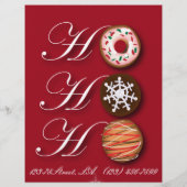 HOHOHO kerstkoekjes Donut Doughnut bakkerij Flyer (Achterkant)