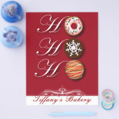 HOHOHO kerstkoekjes Donut Doughnut bakkerij Flyer (Enkel)