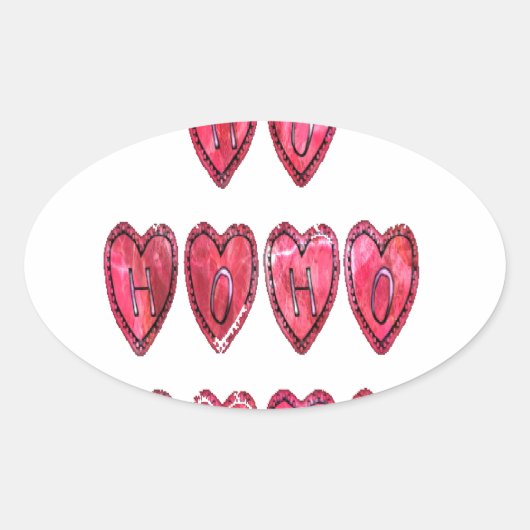 Hohoho! Kerstliefde desi Ovale Sticker (Voorkant)