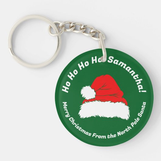 Hohoho Kerstman Prettig Kerstfeest 2025 Sleutelhanger (Voorkant)