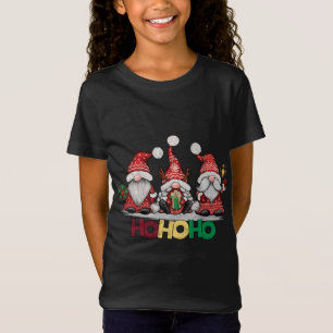 HoHoHo Kerstmis Drie Rode Gnomen Santa Claus Hall T-shirt