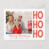 HoHoHo Kerstmis Familie Fotokaart Aangepast Feestdagenkaart (Voorkant)