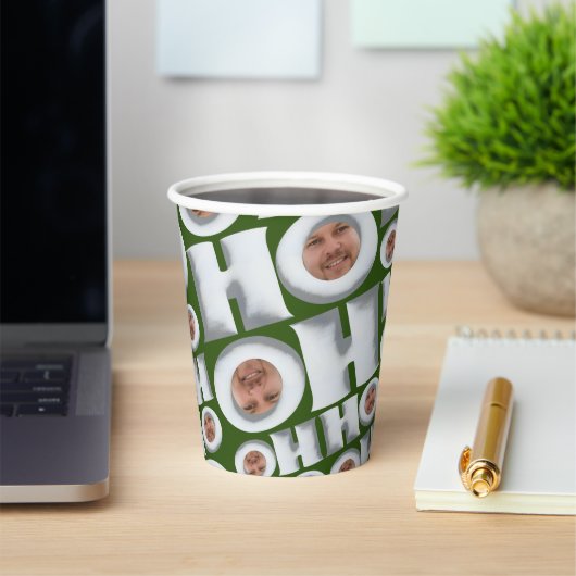 HoHoHo! Koffie van mij! Uw gezicht Papieren beker (Insitu)
