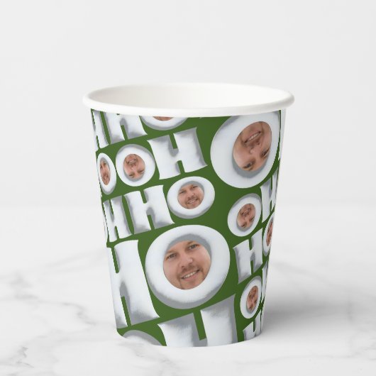 HoHoHo! Koffie van mij! Uw gezicht Papieren beker (Achterkant)