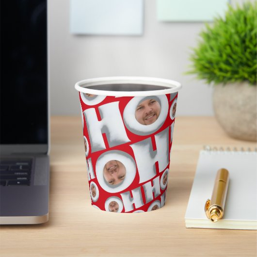 HoHoHo! Koffie van mij! Uw gezicht Papieren beker (Insitu)
