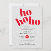 Hohoho Laten we Tipsy en Toasty Christmas Party kr Feestdagenkaart (Voorkant)