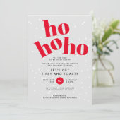 Hohoho Laten we Tipsy en Toasty Christmas Party kr Feestdagenkaart (Staand voorkant)