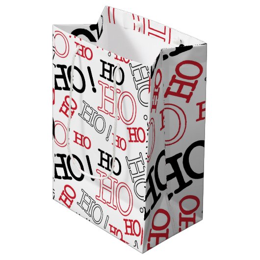 HoHoHo Medium Cadeauzakje (Voorkant Gekanteld)