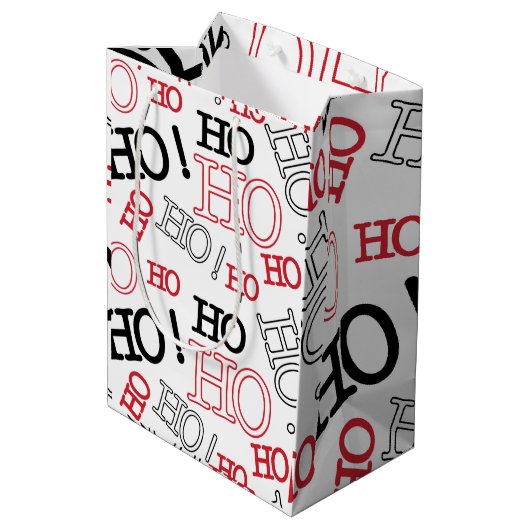 HoHoHo Medium Cadeauzakje (Achterkant Gekanteld)