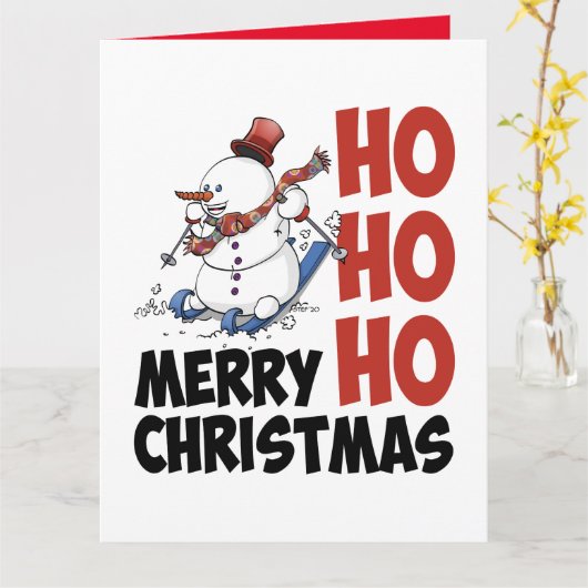 Hohoho Merry Christmas. Feestdagen Kaart (Gele Bloem)