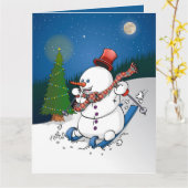 Hohoho Merry Christmas. Feestdagen Kaart (Gele Bloem)