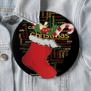HoHoHo! Prettig kerstfeest GE schenken en een gelu Ronde Button 6,0 Cm