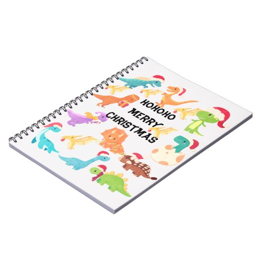 HoHoHo Prettig Kerstmis Dinosaurus   Notitieboek (Linkerzijde)