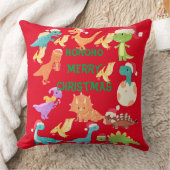 HoHoHo Prettig Kerstmis Dinosaurus  Worp Kussen (Deken)
