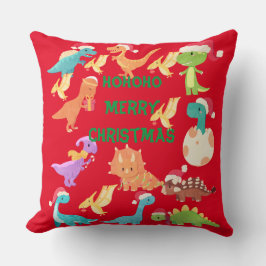 HoHoHo Prettig Kerstmis Dinosaurus Worp Kussen