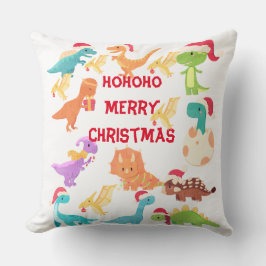 HoHoHo Prettig Kerstmis Dinosaurus Worp Kussen