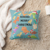 HoHoHo Prettig Kerstmis Dinosaurus  Worp Kussen (Deken)