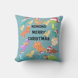 HoHoHo Prettig Kerstmis Dinosaurus Worp Kussen