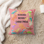 HoHoHo Prettig Kerstmis Dinosaurus Worp Kussen (Deken)
