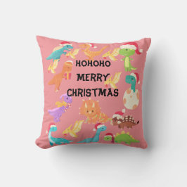 HoHoHo Prettig Kerstmis Dinosaurus Worp Kussen
