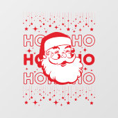 Hohoho Red Retro Santa Claus Starry Sky Raamsticker (Vel)