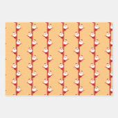 HoHoHo Santa Claus-Afbeeldingen op Peach Kerstmis Inpakpapier Vel (Voorkant 3)