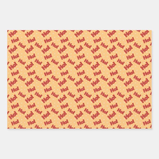 HoHoHo Santa Claus-Afbeeldingen op Peach Kerstmis Inpakpapier Vel (Voorkant 2)