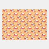 HoHoHo Santa Claus-Afbeeldingen op Peach Kerstmis Inpakpapier Vel (Voorkant)