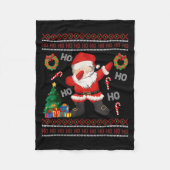 Hohoho Santa Claus Dabbing Ugly Christmas Sweater Fleece Deken (Voorkant)