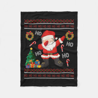 Hohoho Santa Claus Dabbing Ugly Christmas Sweater  Fleece Deken