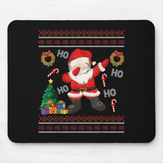 Hohoho Santa Claus Dabbing Ugly Christmas Sweater  Muismat (Voorkant)