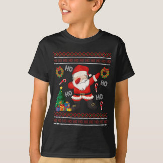 Hohoho Santa Claus Dabbing Ugly Christmas Sweater  T-shirt