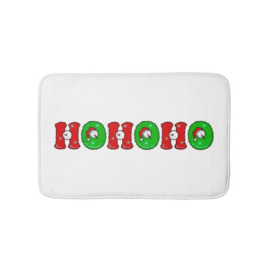 HOHOHO Santa Claus Laugh SnowMan Cute Kerstmis Badmat (Voorkant)