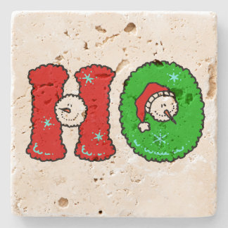 HOHOHO Santa Claus Laugh SnowMan Cute Kerstmis Stenen Onderzetter