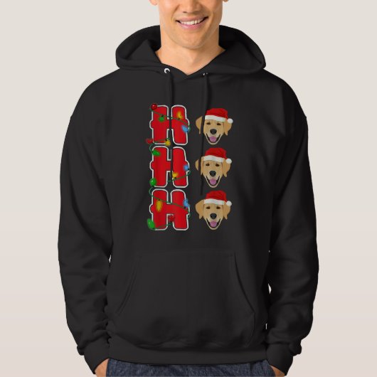 Hohoho Santa Golden Retriever Kerstmis Hoodie (Voorkant)