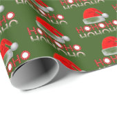 HoHoHo Santa Hoed Rood Wit Cadeaupapier (Rol Hoek)