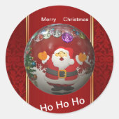 "HoHoHo Santa" Kerst stickers (Voorkant)