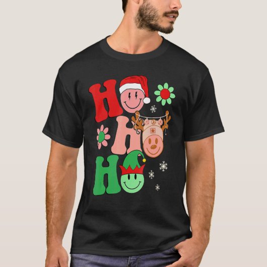 HoHoHo Santa Kerstmis-outfit Holiday Kinder Groovy T-shirt (Voorkant)
