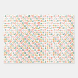 Hohoho schattig leuk kleurrijk Kerstmis Inpakpapier Vel