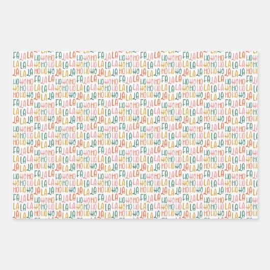 Hohoho schattig leuk kleurrijk Kerstmis Inpakpapier Vel (Voorkant)