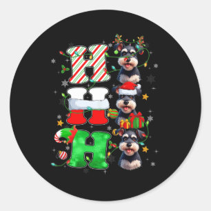 Hohoho Schnauzer Dog Santa Elf Pet Rendier Christ Ronde Sticker