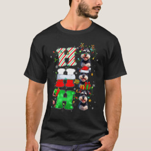 Hohoho Schnauzer Dog Santa Elf Pet Rendier Christ T-shirt