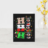 Hohoho Schnauzer hond Sinterklaas Elf hoed Rendier Kaart (Gele Bloem)