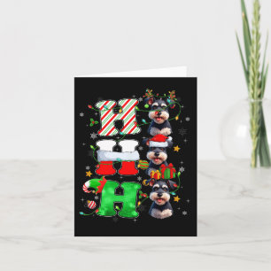 Hohoho Schnauzer hond Sinterklaas Elf hoed Rendier Kaart