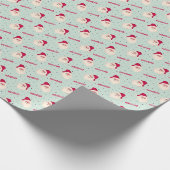 HOHOHO Sinterklaas op Mint Green Cadeaupapier (Hoek)