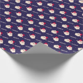 HOHOHO Sinterklaas op Navy Blue Cadeaupapier (Hoek)