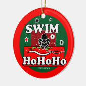HoHoHo Swim Red-keramische sierelementen Keramisch Ornament (Links)